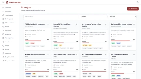 Illustrative preview (sample data, not verified outcomes): Projects List