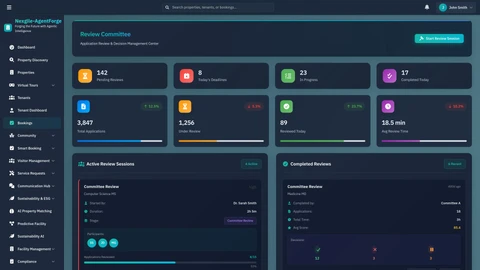 Illustrative preview (sample data, not verified outcomes): Bookings Page - Comprehensive booking management interface for meeting rooms, hot desks, and amenities