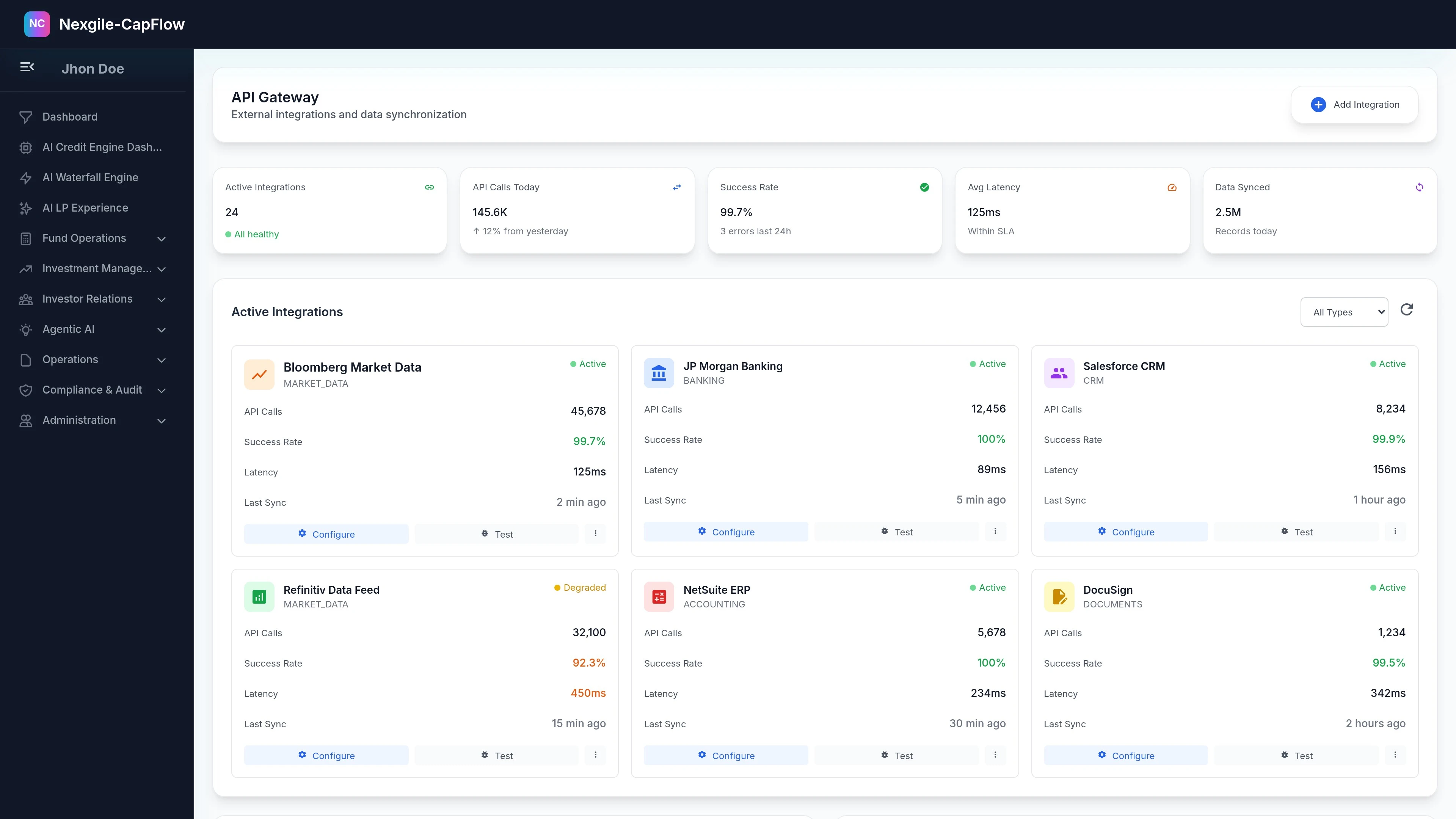 Illustrative preview (sample data, not verified outcomes): API Gateway interface