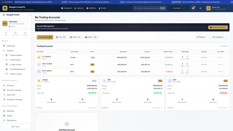 Illustrative preview (sample data, not verified outcomes): Client Portal - Accounts Overview