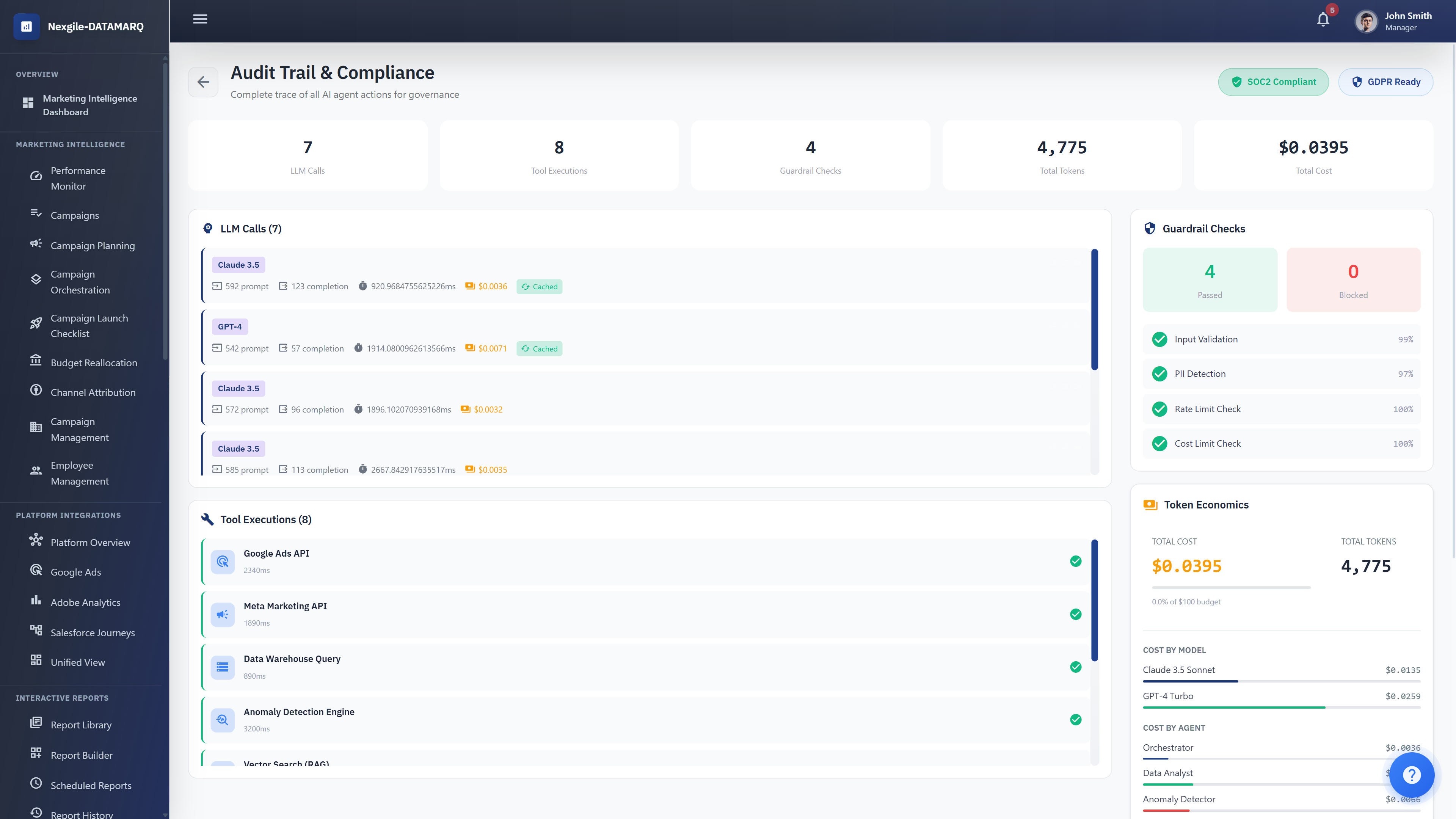 Illustrative preview (sample data, not verified outcomes): Campaign Diagnostics - Audit Trail & Compliance