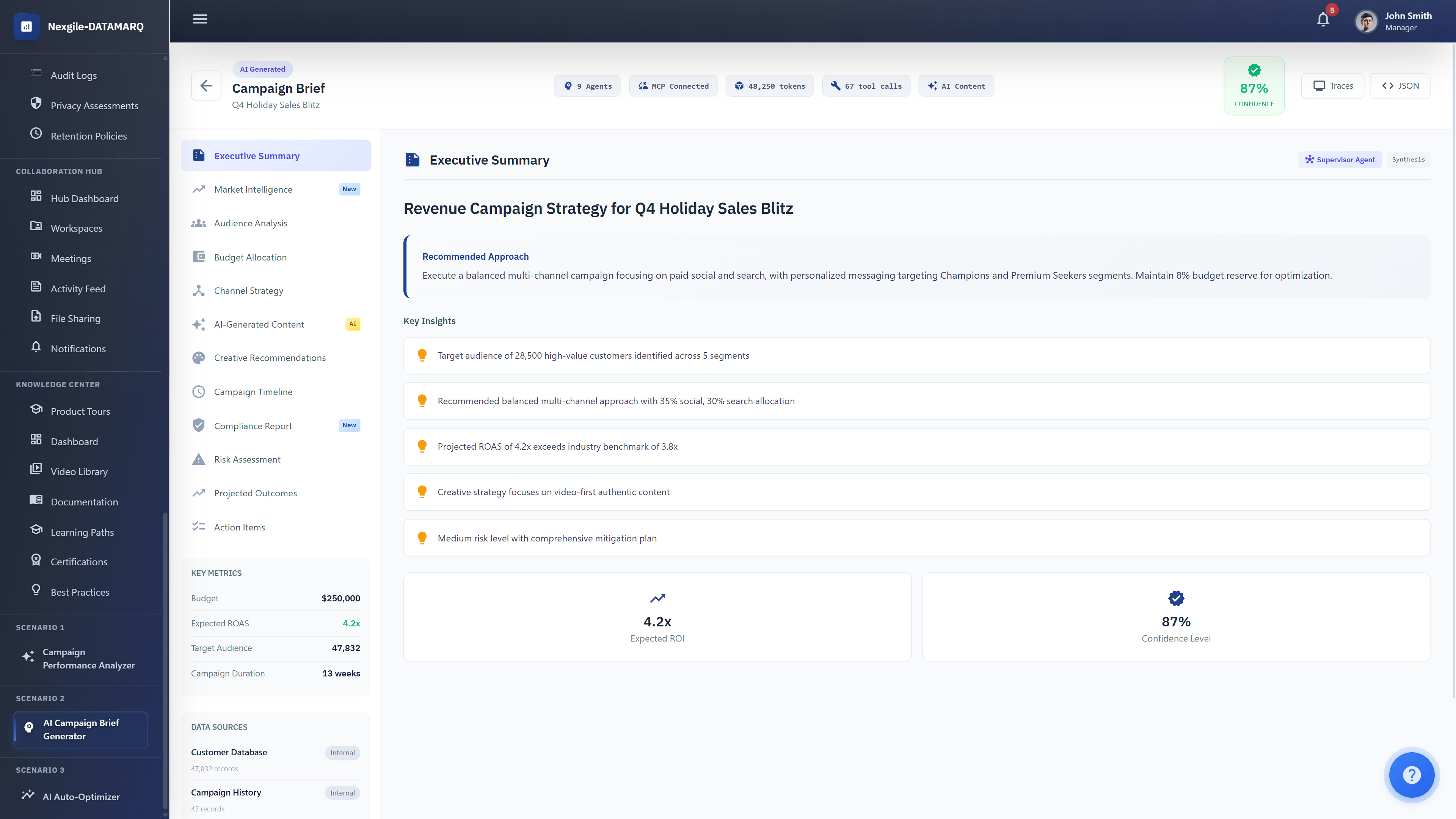 Illustrative preview (sample data, not verified outcomes): Campaign Brief Generator - Generated Brief