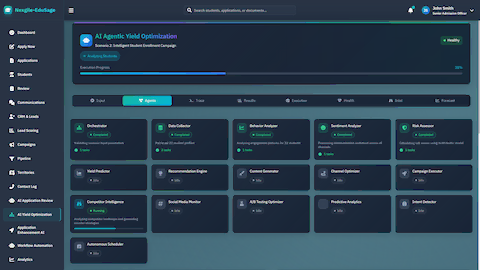 Illustrative preview (sample data, not verified outcomes): Agent Execution Pipeline - Multi-agent processing status
