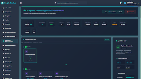 Illustrative preview (sample data, not verified outcomes): Agent Orchestration - Real-time execution and metrics