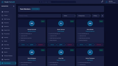 Illustrative preview (sample data, not verified outcomes): Team Members Portal - Team member management and collaboration interface