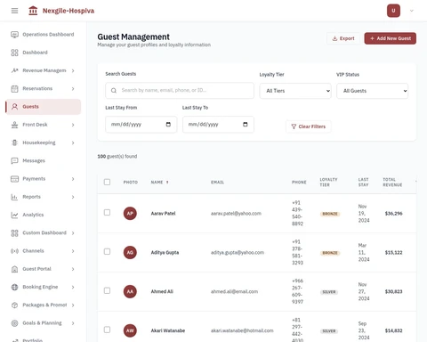 Illustrative preview (sample data, not verified outcomes): Guest Portal Interface