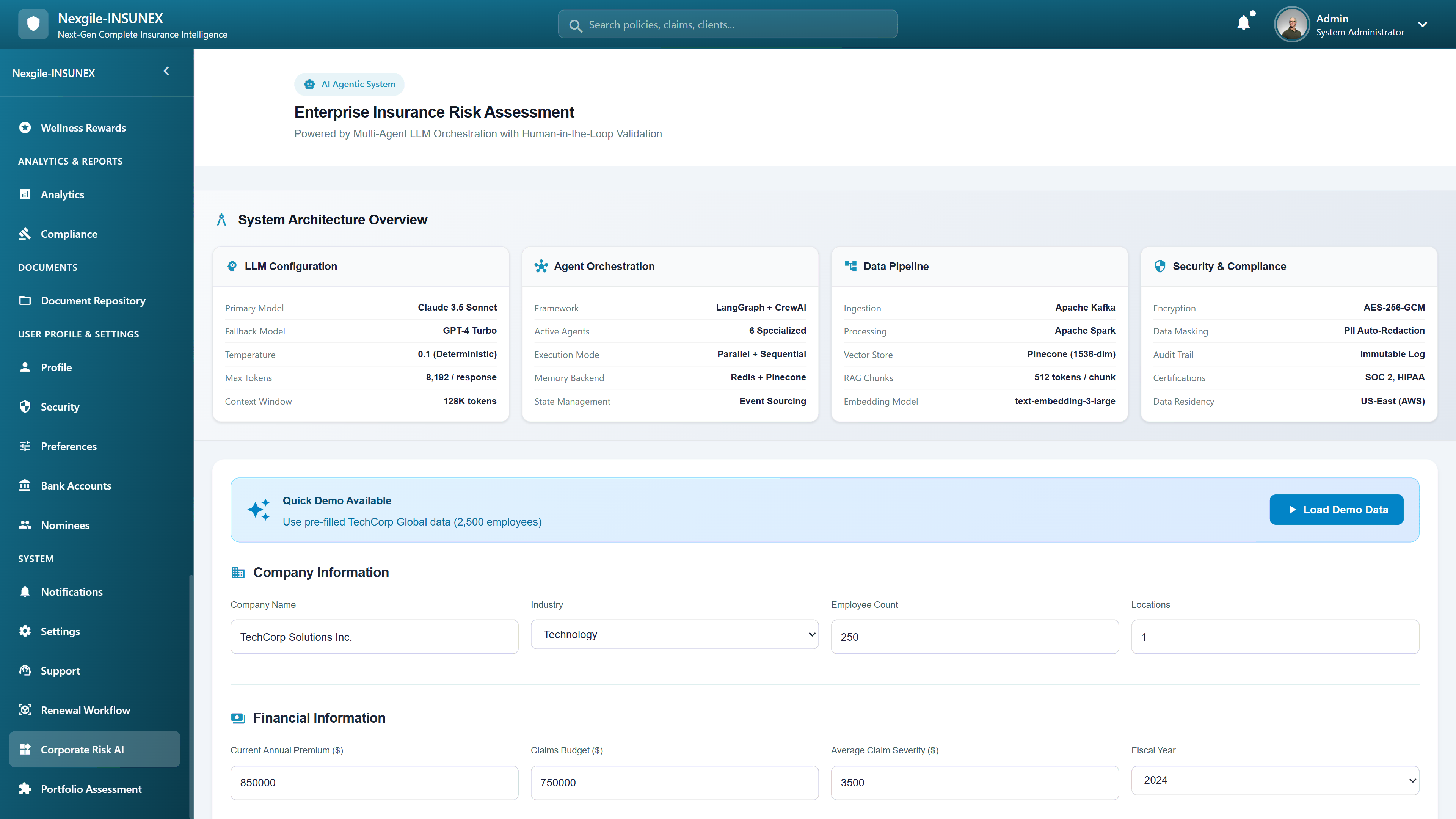 Illustrative preview (sample data, not verified outcomes): System Architecture Overview