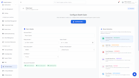 Illustrative preview (sample data, not verified outcomes): Claim Input Form