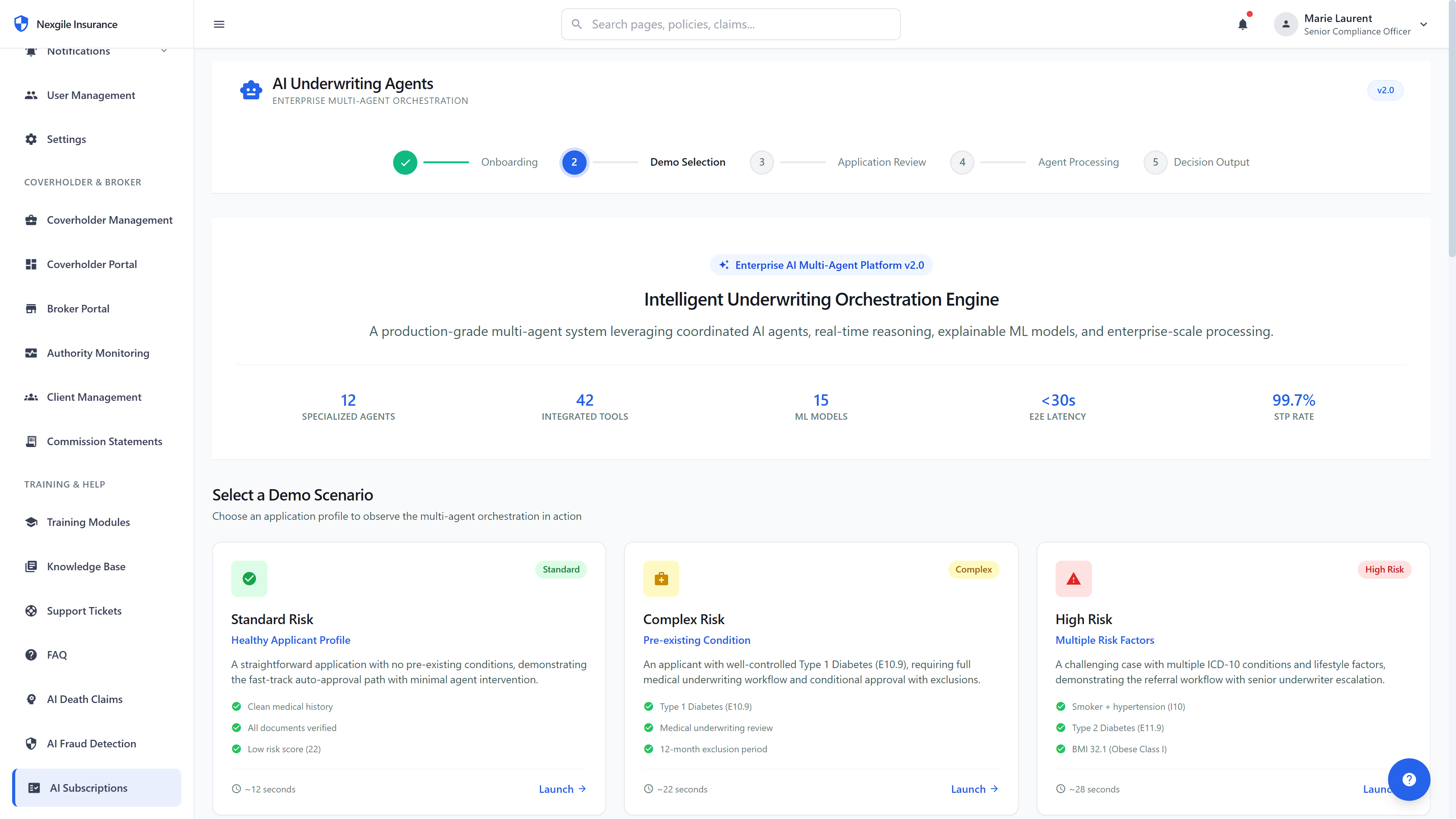 Illustrative preview (sample data, not verified outcomes): Underwriting Platform Overview
