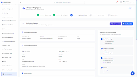 Illustrative preview (sample data, not verified outcomes): Application Review Interface
