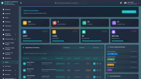 Illustrative preview (sample data, not verified outcomes): Review & Approval Interface - Multi-level inspection workflow with Level 2 technician analysis, Level 3 specialist peer review, engineering assessment, and client acceptance