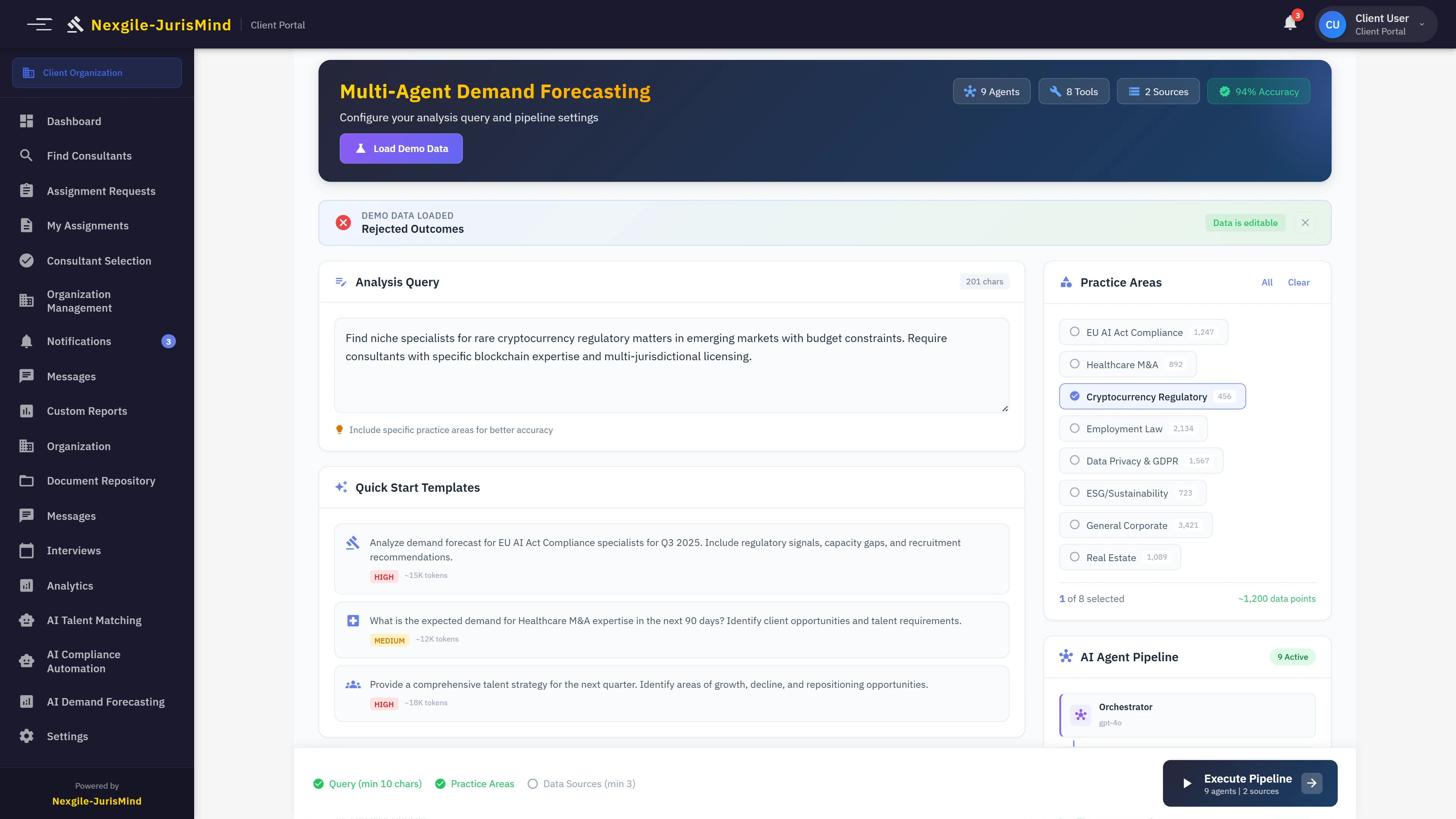 Illustrative preview (sample data, not verified outcomes): Demand Forecasting Dashboard - 30/60/90-day forecast overview