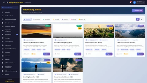 Illustrative preview (sample data, not verified outcomes): Community Events Page - Browse and manage community events