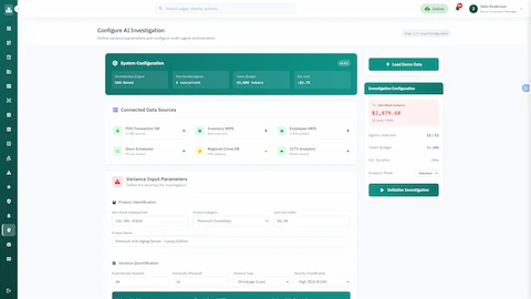 Illustrative preview (sample data, not verified outcomes): Evidence & Findings dashboard showing AI-discovered patterns with confidence scores and LLM reasoning traces