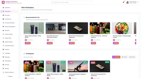 Illustrative preview (sample data, not verified outcomes): Marketing Marker Portal - Marketplace View