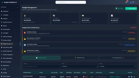 Illustrative preview (sample data, not verified outcomes): Budget Management Dashboard