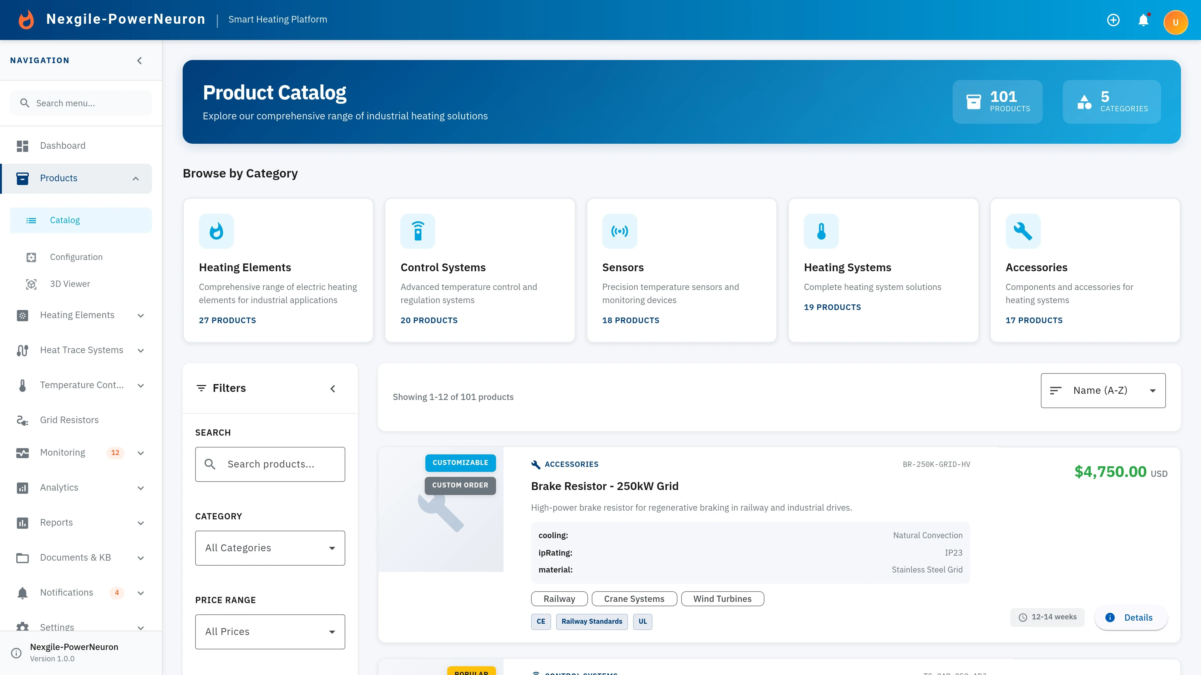 Illustrative preview (sample data, not verified outcomes): Products Catalog - Comprehensive product discovery interface with filtering and search capabilities