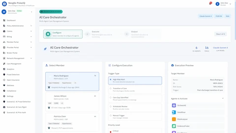 Illustrative preview (sample data, not verified outcomes): Mission Briefing - Configure care management workflow by selecting high-risk members and defining trigger types and priority levels