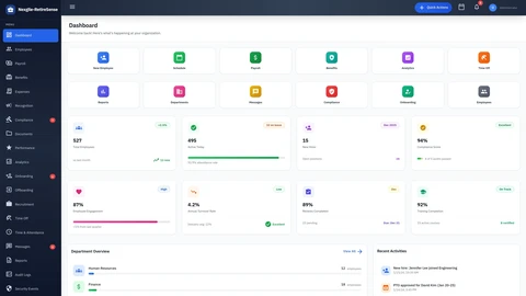 Illustrative preview (sample data, not verified outcomes): Main Dashboard - Nexgile-RetireSense Hub