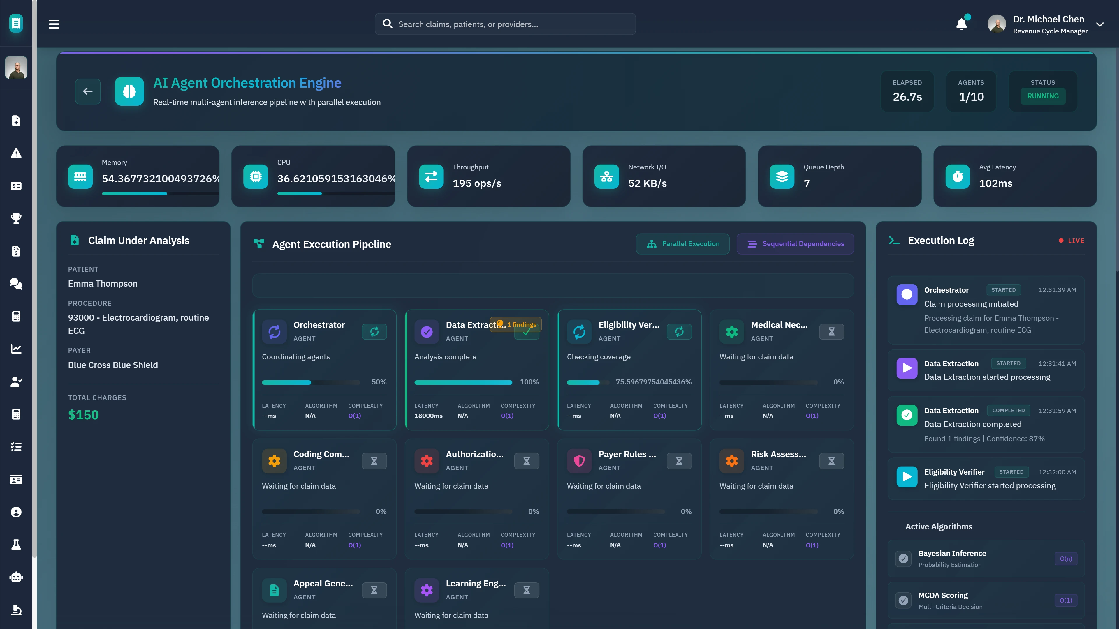 Illustrative preview (sample data, not verified outcomes): AI Agent Orchestration Engine - Real-time multi-agent inference pipeline with parallel execution of 10 specialized agents