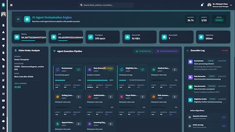 Illustrative preview (sample data, not verified outcomes): AI Agent Orchestration Engine - Real-time multi-agent inference pipeline with parallel execution of 10 specialized agents