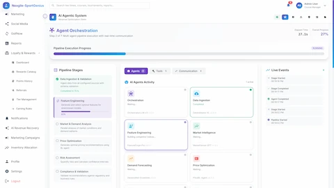 Illustrative preview (sample data, not verified outcomes): Real-Time Agent Orchestration - Multi-agent pipeline execution with 8 specialist agents collaborating through pipeline stages and live event monitoring