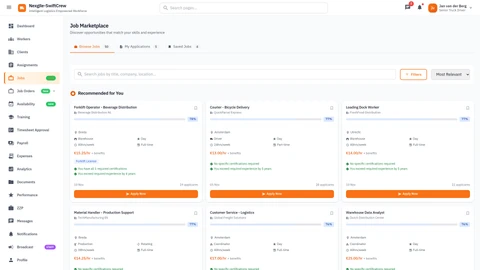 Illustrative preview (sample data, not verified outcomes): Jobs Marketplace - Personalized job listings with intelligent matching based on qualifications, location, and preferences