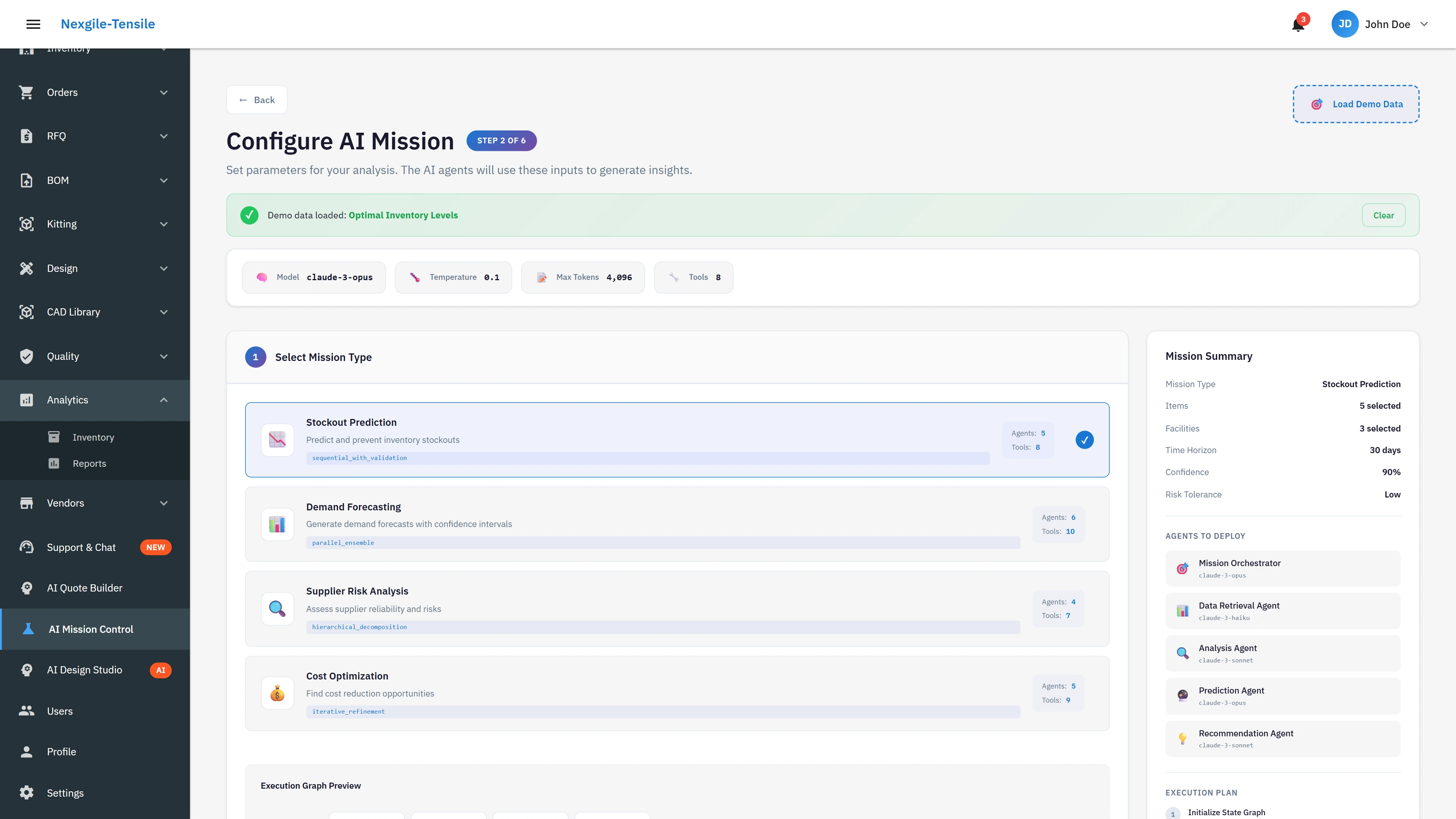 Illustrative preview (sample data, not verified outcomes): Supply Chain Dashboard - Real-time inventory monitoring and risk indicators