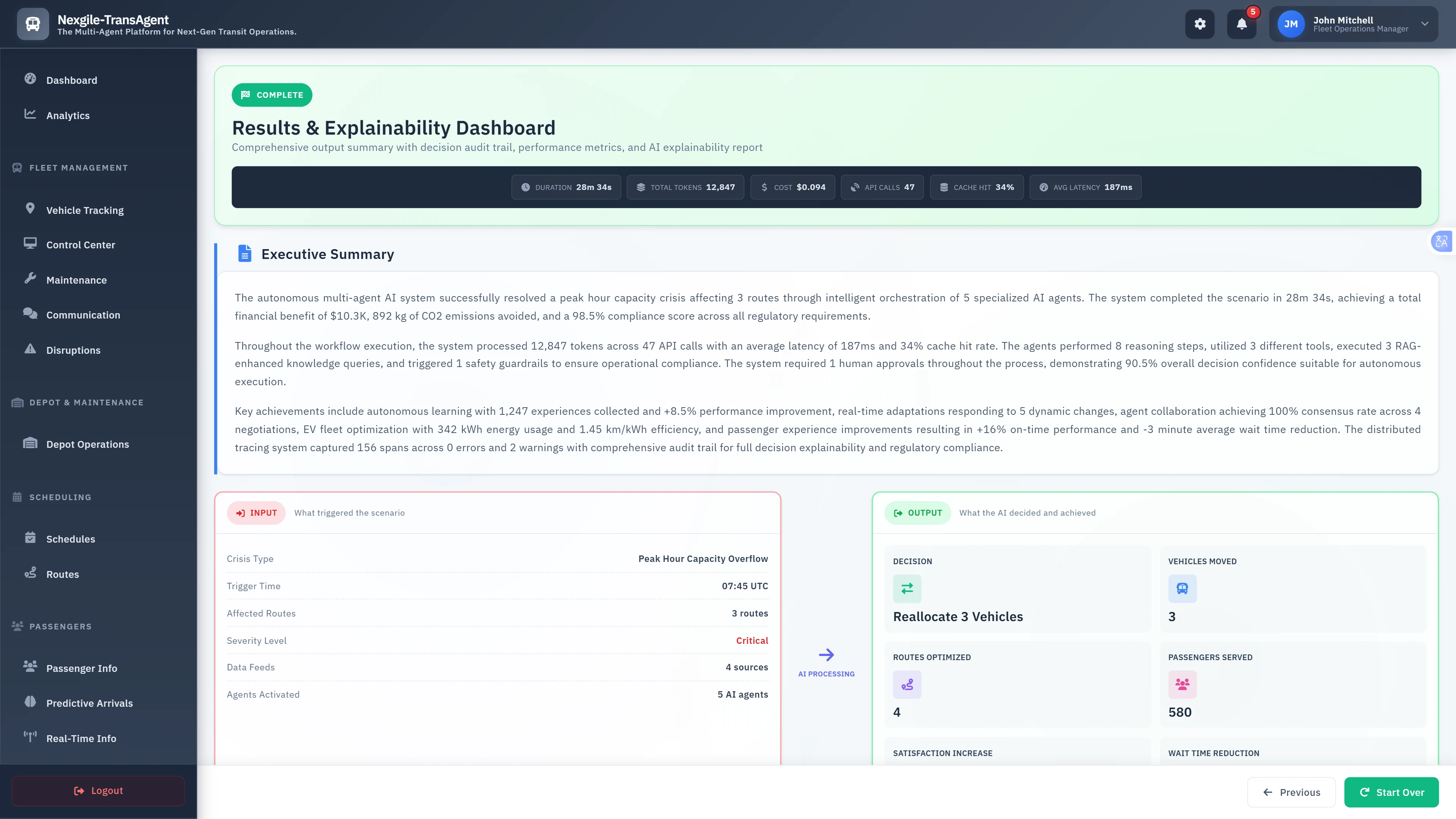 Illustrative preview (sample data, not verified outcomes): Results & Explainability Dashboard