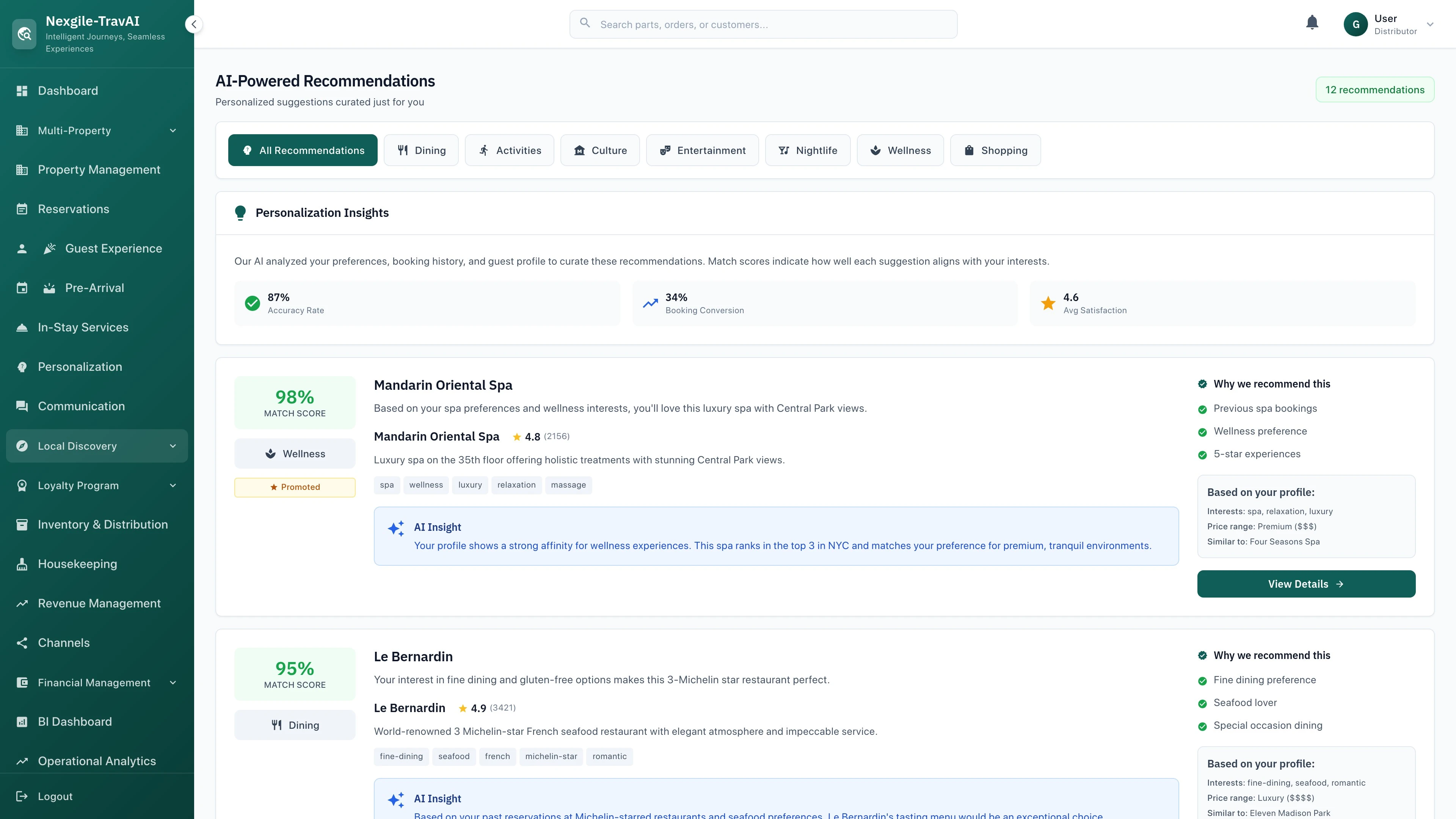 Illustrative preview (sample data, not verified outcomes): Local Discovery Recommendations