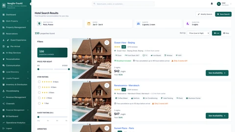 Illustrative preview (sample data, not verified outcomes): Travel Booking Hotels