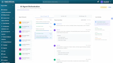 Illustrative preview (sample data, not verified outcomes): Real-time agent orchestration with chain-of-thought reasoning for data validation and MaLo lookup